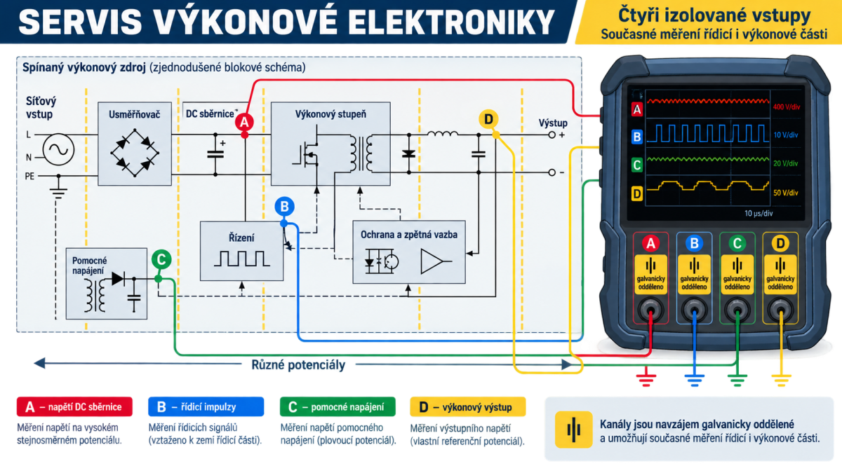 Měření Fluke 190 v elektronice