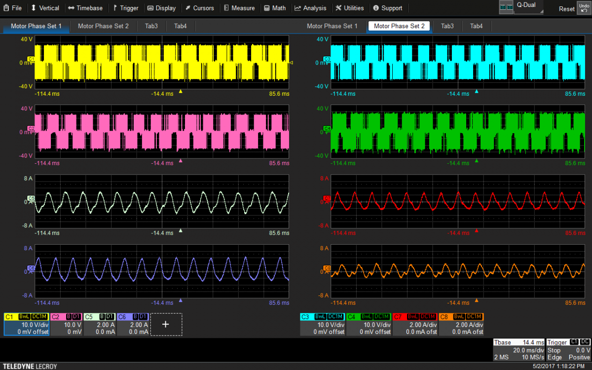 Meranie šesťfázového motora pomocou Motor Drive Analyzera Teledyne LeCroy